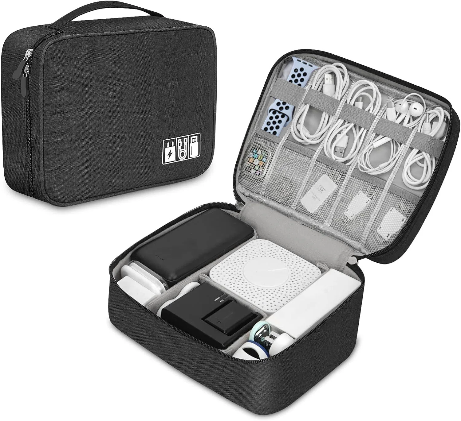 Tech Accessories Types - Estuche organizador de tecnología portátil para