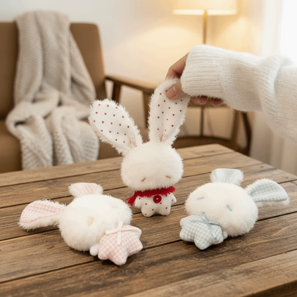 Tech Girl Accessories - Llavero de conejo de peluche suave